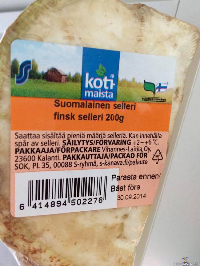 Best selleri - Kotimainen selleri saattaa sisältää pieniä määriä selleriä. Hyvä tietää.