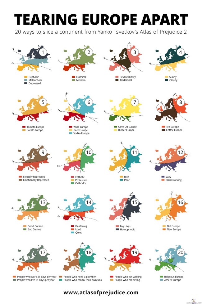 20 yleistystä eurooppalaisista alueellisesti - Pitää ihan hyvin kutinsa