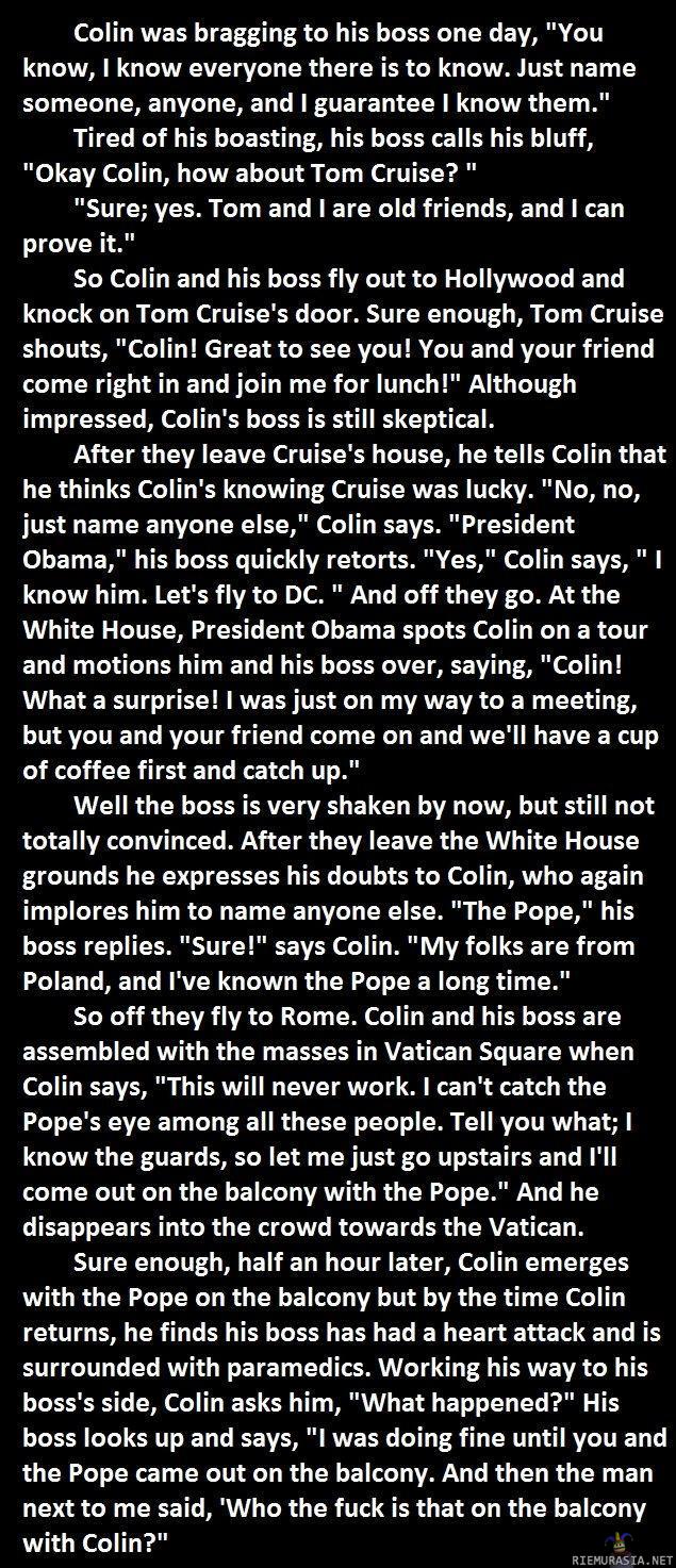 Oh Colin, y u no evarywun?