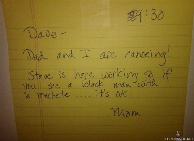 A loving note from mom...