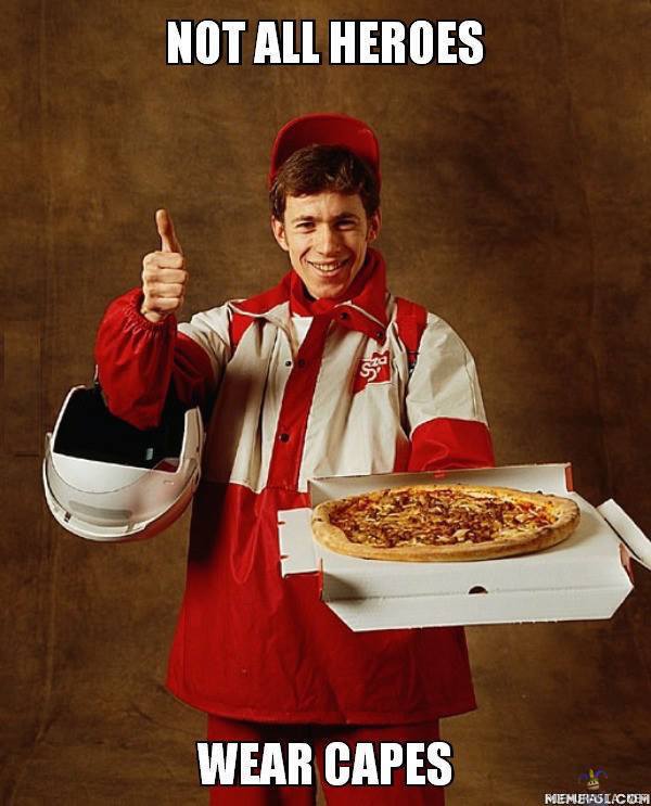 Pizzalähetti - ei kaikki sankarit käytä viittaa