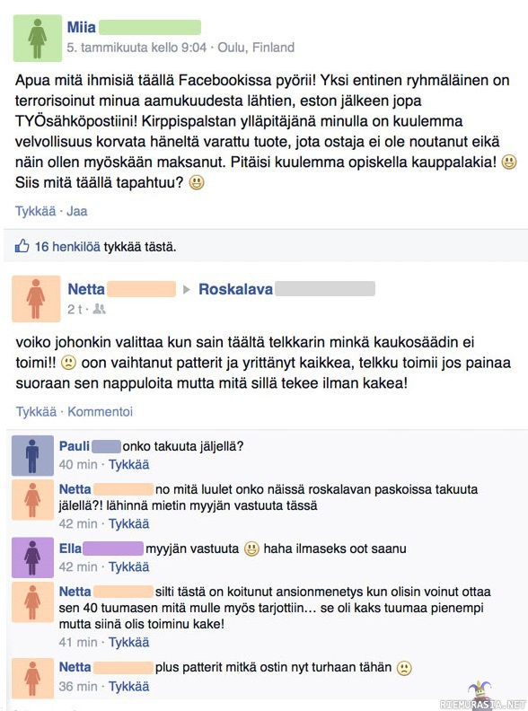 Fb kirppikset - mistä näitä urpoja sikiää? :D