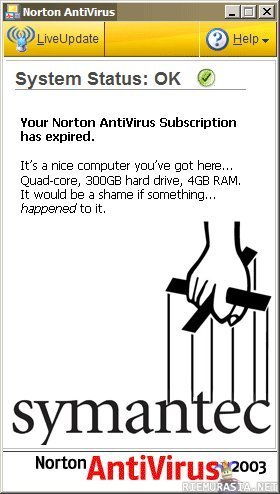 Norton Antivirus - Norton uhkailee(ko?)