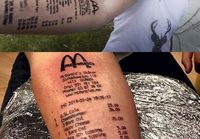 McDonald'sin kuitti tatuoituna käteen