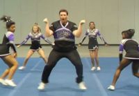 Male cheerleader gives it his all