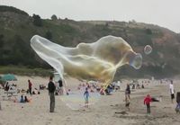 Giant Bubbles on the Beach