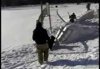 Snowboarder Crashes Into Short Fence