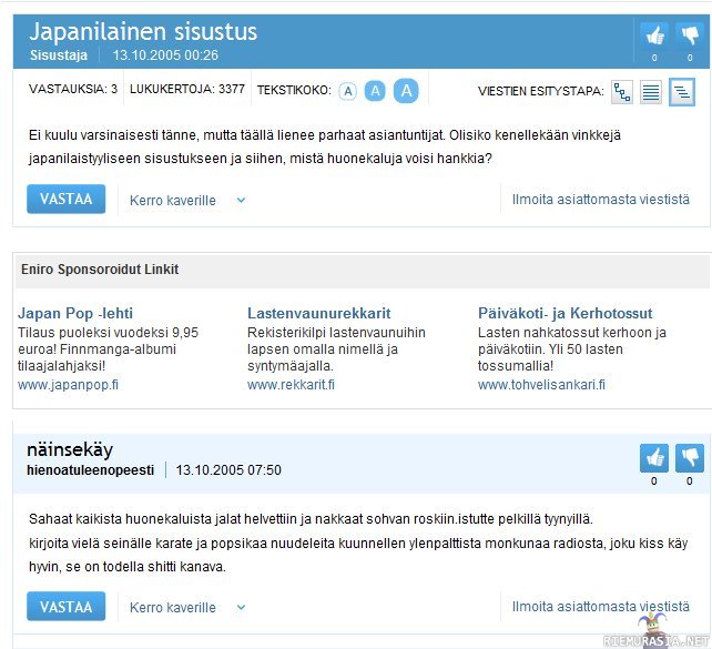 Foorumi - Tällainen tuli vastaan =)