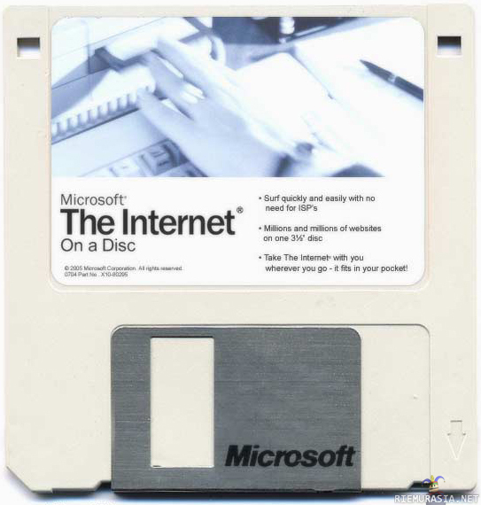 Internet Disketillä - Koko Internet on mahdutettu yhdelle disketille, on se vaan niin kätevää.