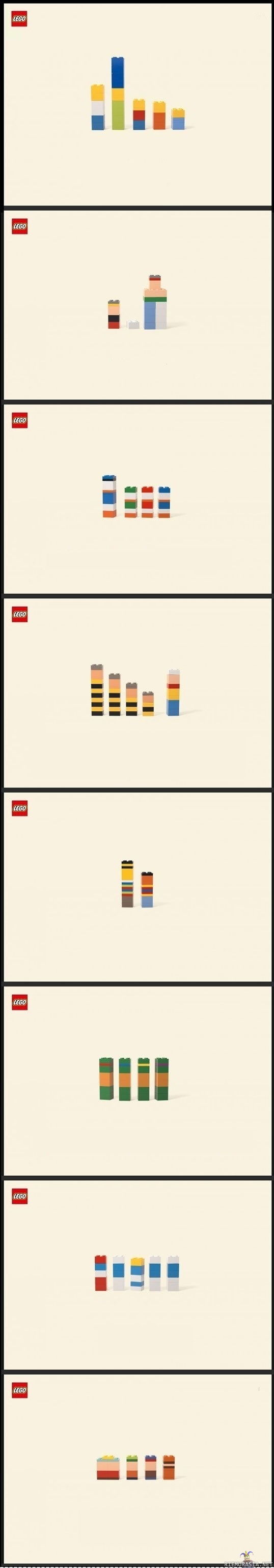 Legoja - Hahmot oikein arvanneelle 10 pistettä ja papukaija merkki.