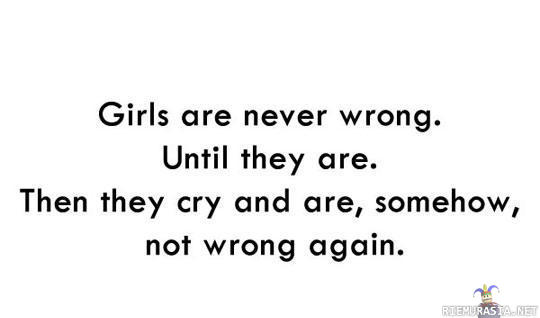 Girls are never wrong