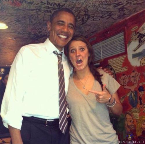 Pose with obama