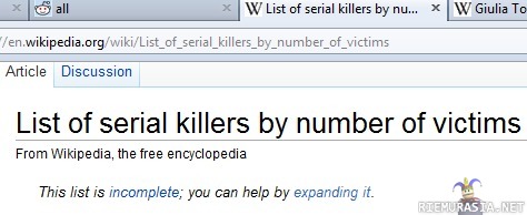 Serial killers - incomplete :3