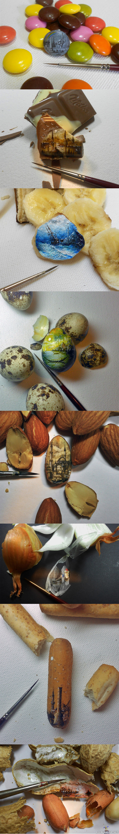 New Impossibly Tiny Landscapes Painted on Food - by Hasan Kale