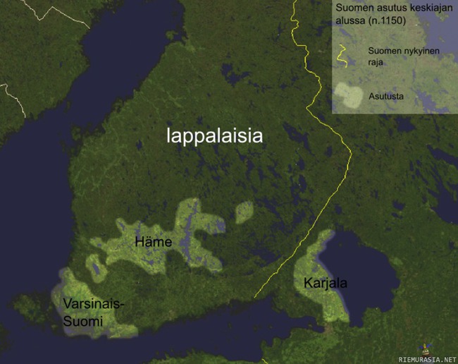 Suomen asutus keskiajan alussa - Lappalaiset nuo Pohjolan &quot;intiaanit&quot; saivat väistyä ja vetäytyä tundralle kun vieras väki tuli ja otti omansa.